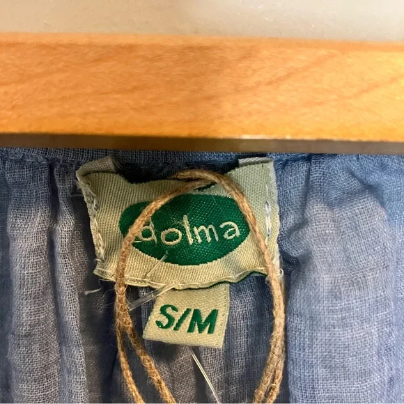 NWT DOLMA Floral Embroidered Blouse Blue with White Embroidery Size Small - Picture 6 of 12